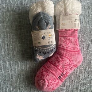 Pink and Gray Women’s Socks